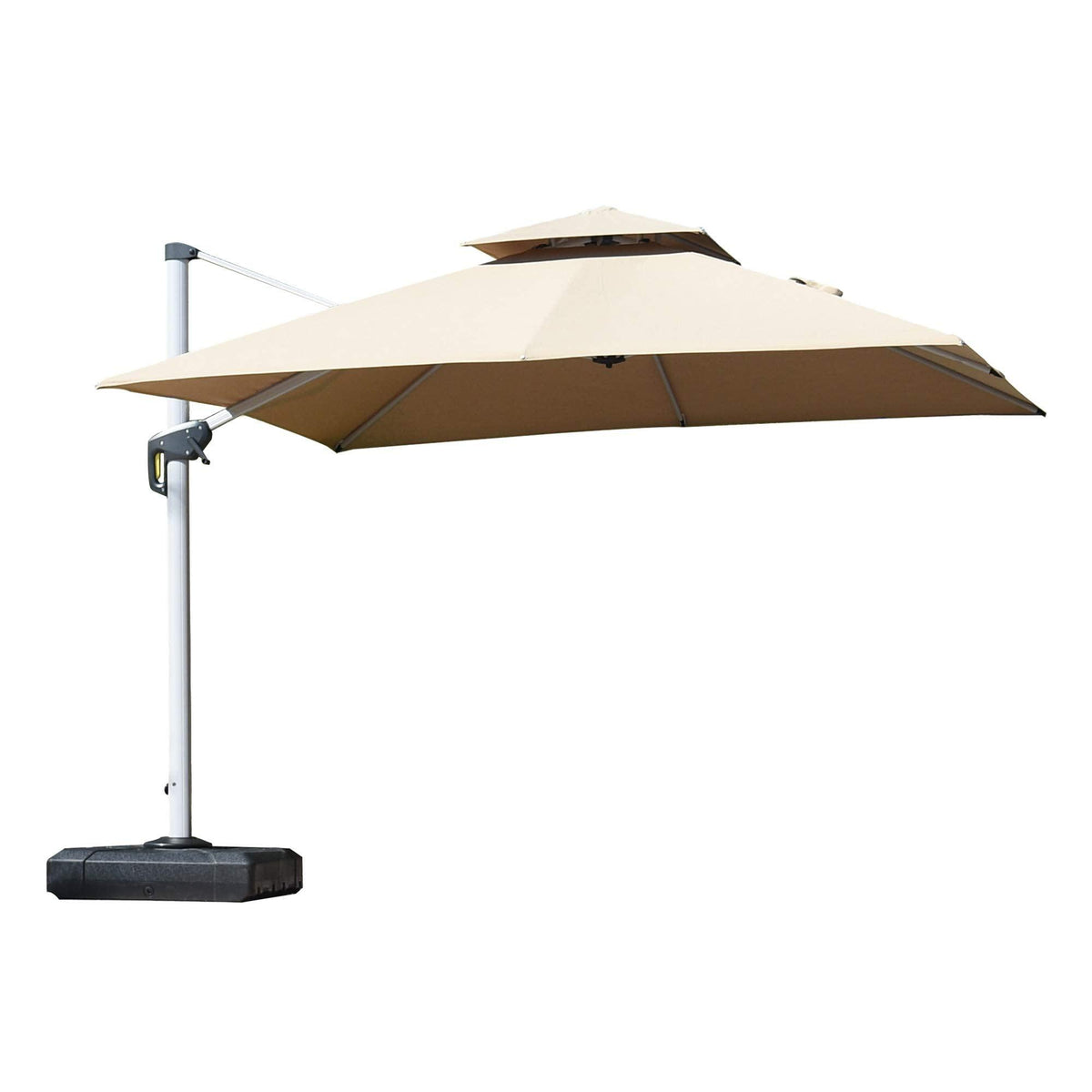 PURPLE LEAF Outdoor Windproof Umbrella, Square Cantilever Umbrella Outside Patio