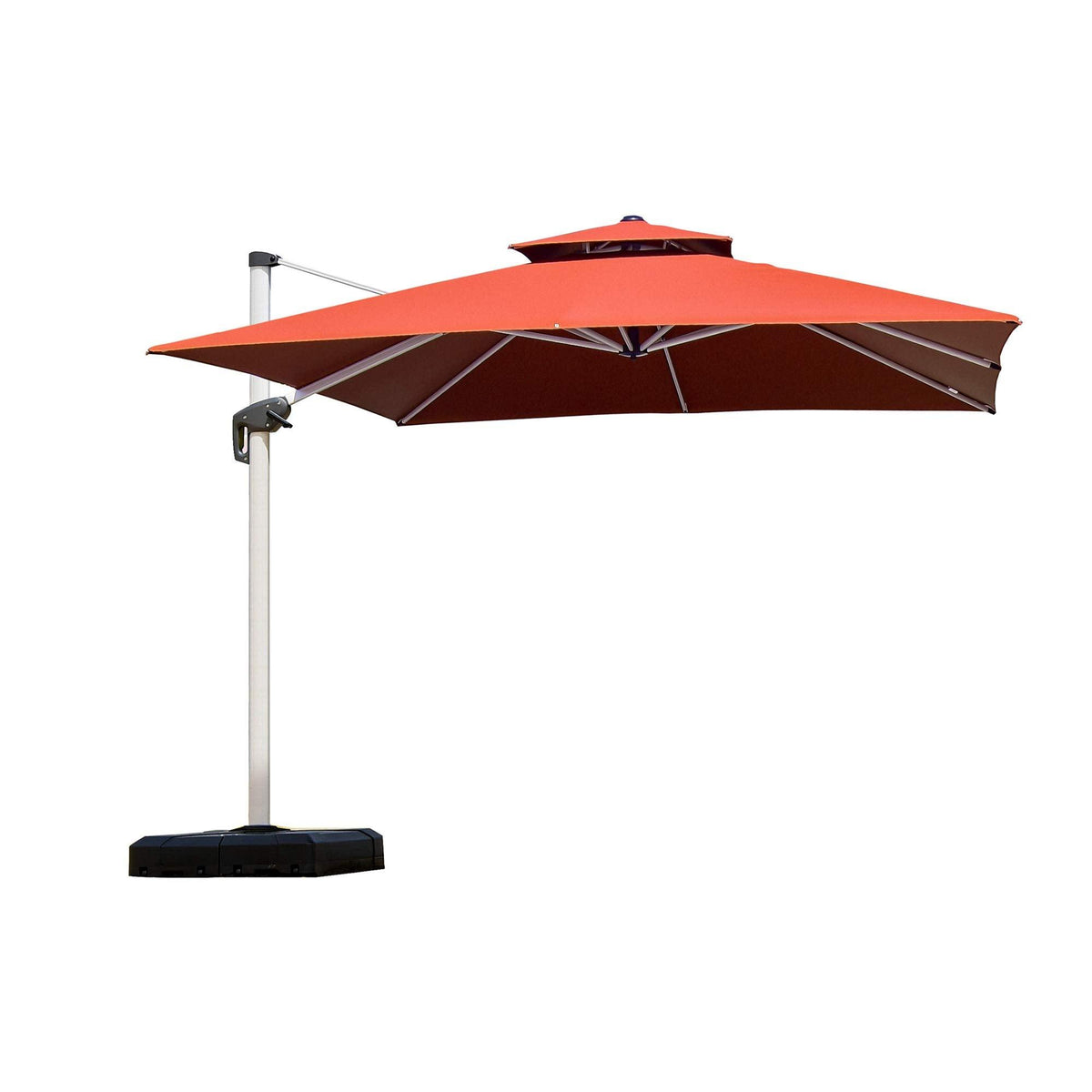 PURPLE LEAF Outdoor Windproof Umbrella, Square Cantilever Umbrella Outside Patio