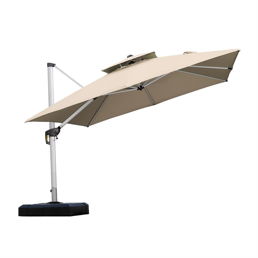 PURPLE LEAF Outdoor Windproof Umbrella, Square Cantilever Umbrella Outside Patio