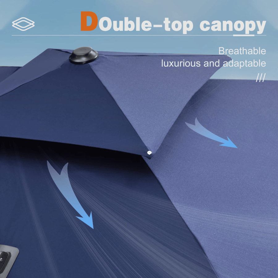 PURPLE LEAF Large Rectangular Porch Umbrella Outside Cantilever Patio Yard Umbrella