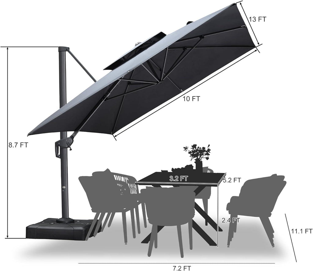PURPLE LEAF Eco-friendly Fade Resistant Patio Umbrella High Quality Cantilever Umbrella