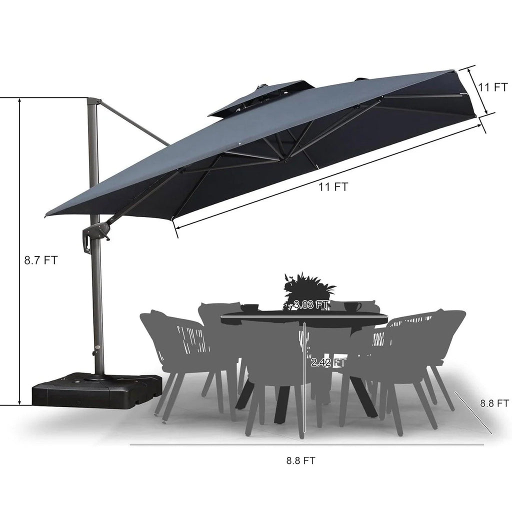 PURPLE LEAF Eco-friendly Fade Resistant Patio Umbrella High Quality Cantilever Umbrella