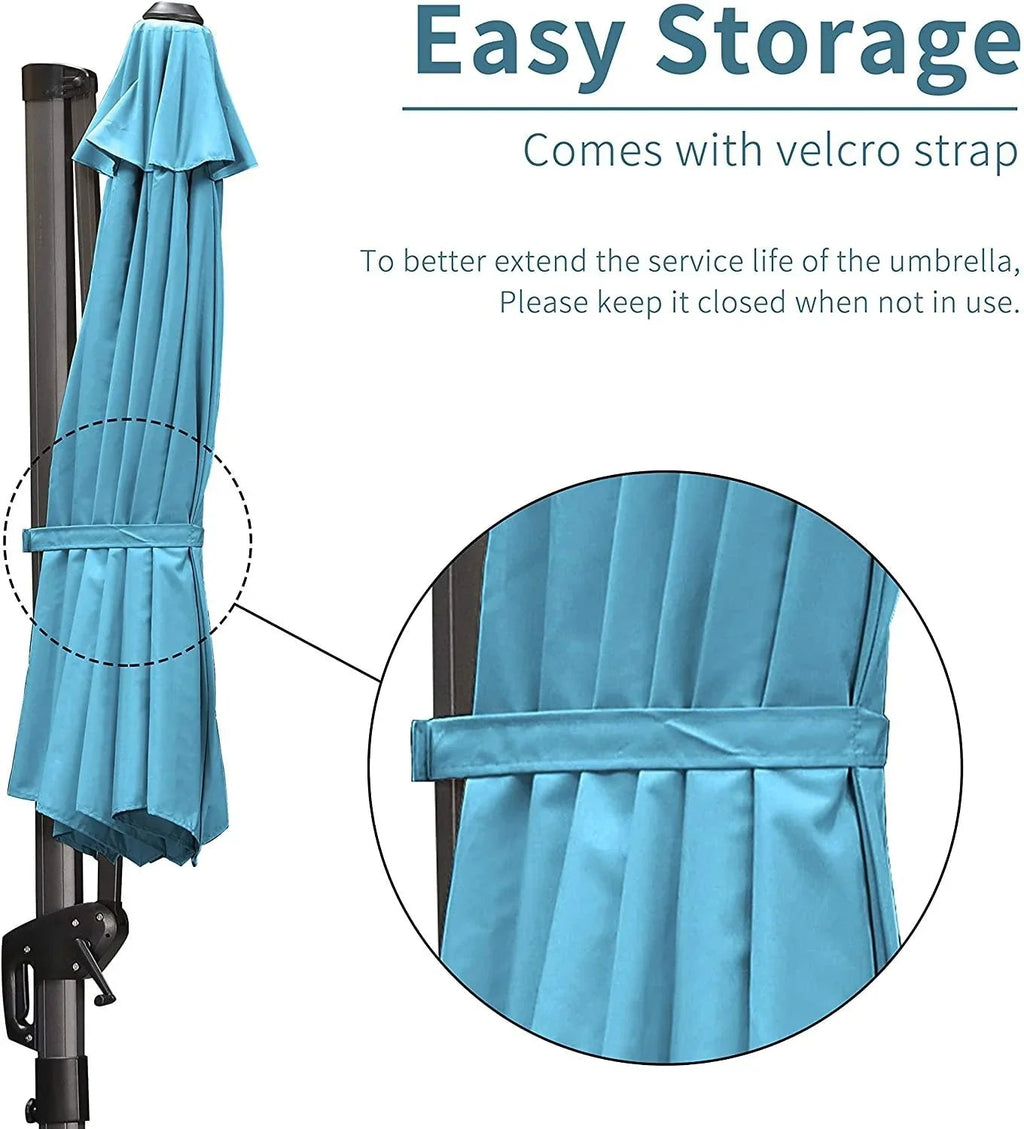 PURPLE LEAF Affordable Outdoor Umbrella with Base, Round Cantilever Umbrella for Garden