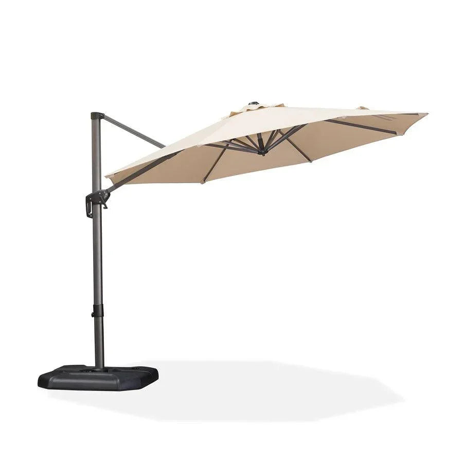 PURPLE LEAF Affordable Outdoor Umbrella with Base, Round Cantilever Umbrella for Garden