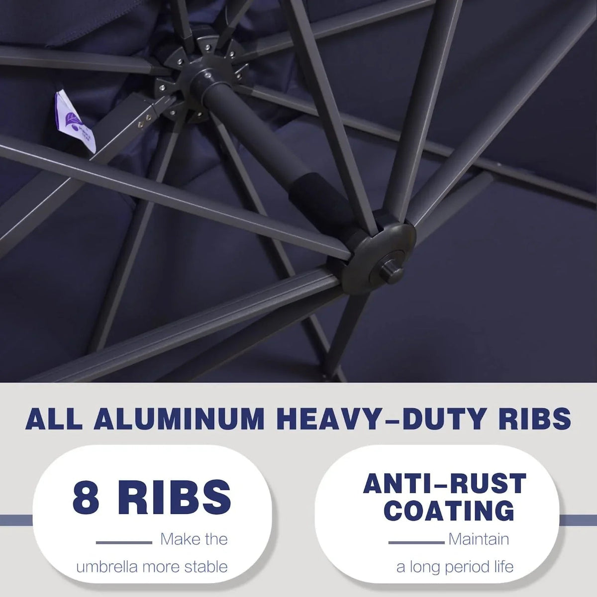 PURPLE LEAF Affordable Outdoor Umbrella with Base, Round Cantilever Umbrella for Garden