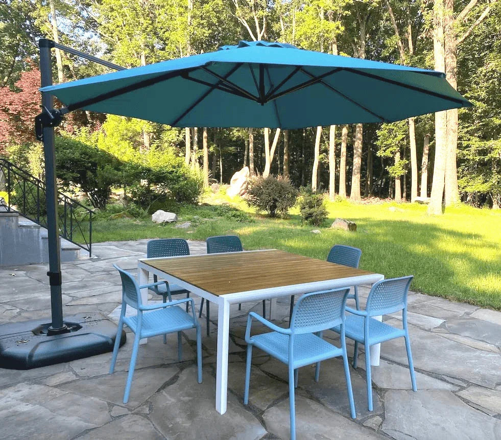 PURPLE LEAF Affordable Outdoor Umbrella with Base, Round Cantilever Umbrella for Garden