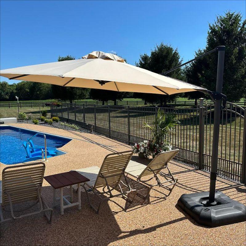 PURPLE LEAF Affordable Outdoor Umbrella with Base, Round Cantilever Umbrella for Garden