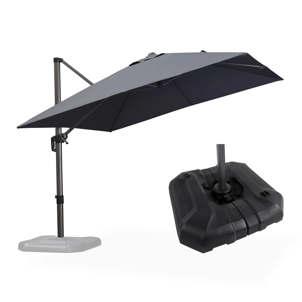 PURPLE LEAF Affordable Patio Umbrella with Base, Square and Rectangular Outdoor Umbrella