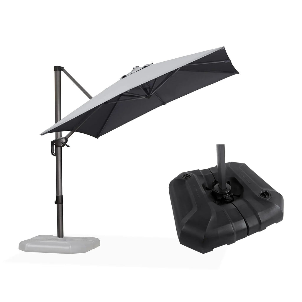 PURPLE LEAF Affordable Patio Umbrella with Base, Square and Rectangular Outdoor Umbrella