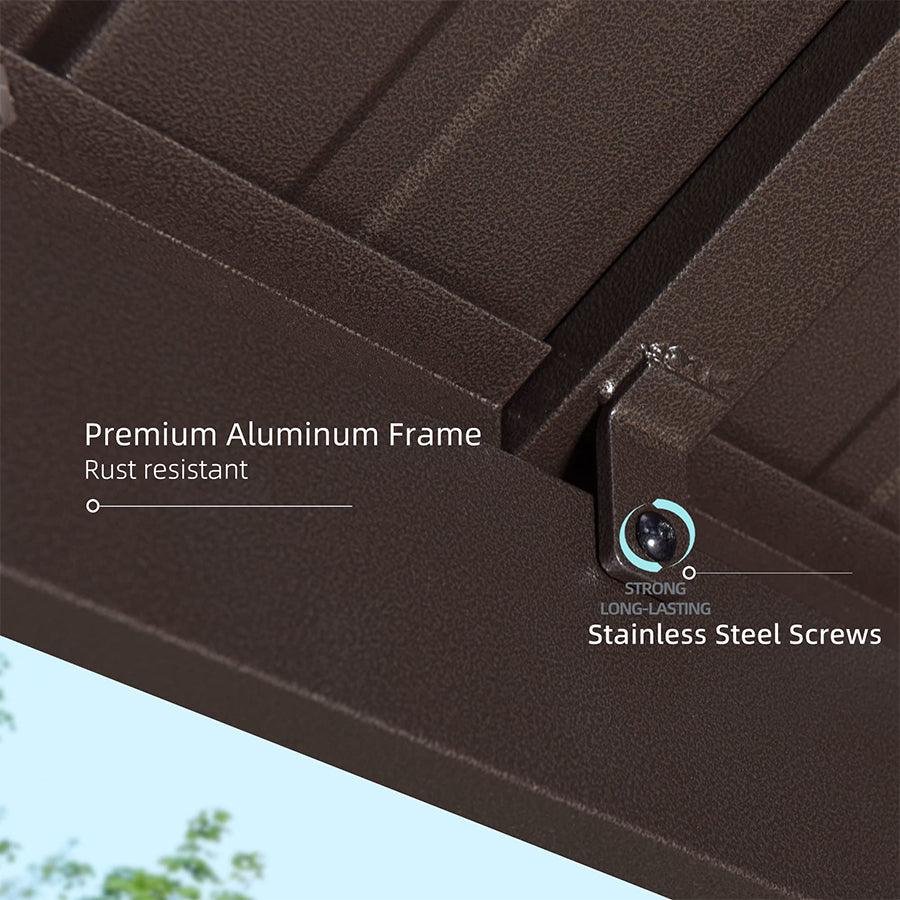 PURPLE LEAF Hardtop Grill Gazebo for Patio Bronze Permanent Metal Roof Outside Sun Shade Outdoor BBQ Canopy