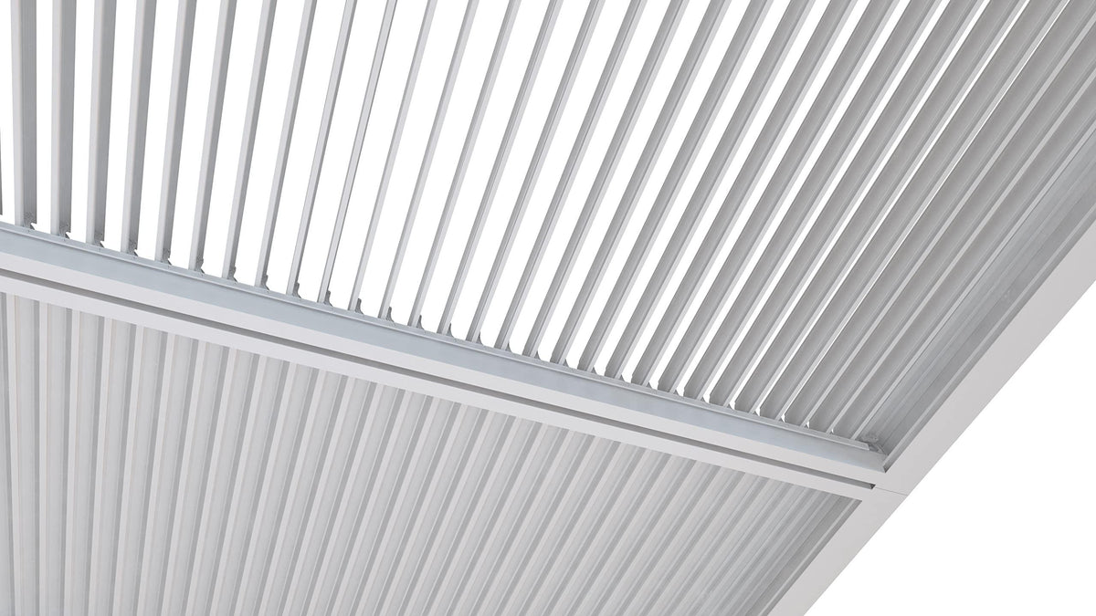 PURPLE LEAF Athena Louvered Pergola Modern White Pergola with Adjustable Roof for Deck Backyard Garden
