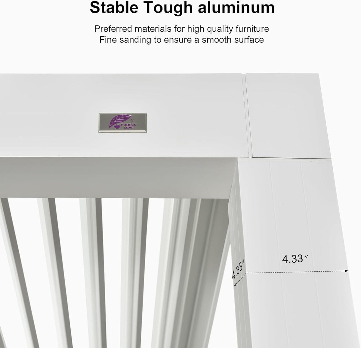 PURPLE LEAF Athena Louvered Pergola Modern White Pergola with Adjustable Roof for Deck Backyard Garden