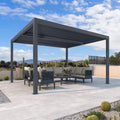 PURPLE LEAF Athena Louvered Pergola Outdoor Aluminum Pergola with Adjustable Roof for Deck Backyard Garden Hardtop Gazebo