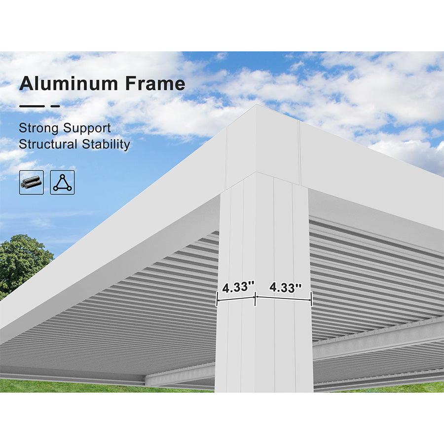 PURPLE LEAF Athena Louvered Pergola Outdoor Aluminum Pergola with Adjustable Roof for Deck Backyard Garden Hardtop Gazebo