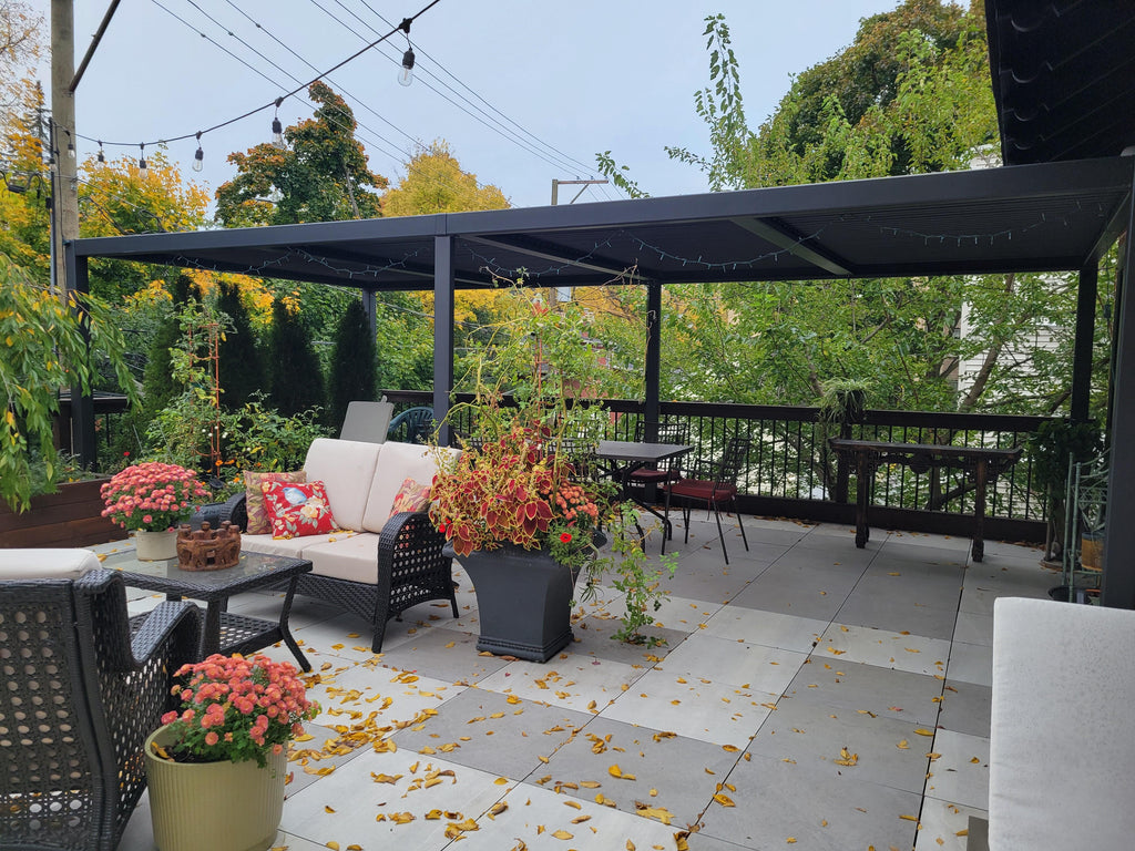 PURPLE LEAF Athena Louvered Pergola Outdoor Aluminum Pergola with Adjustable Roof for Deck Backyard Garden Hardtop Gazebo
