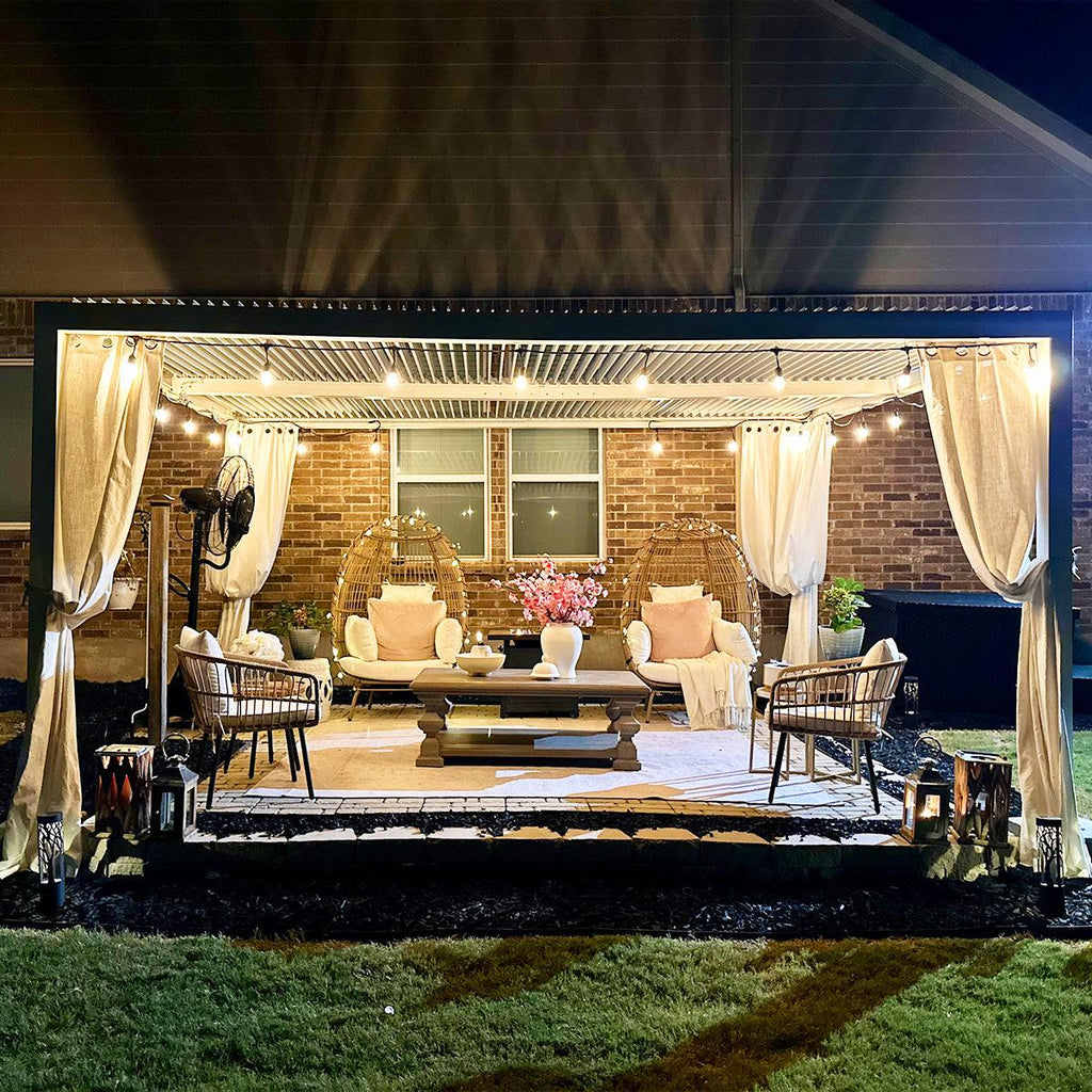 PURPLE LEAF Athena Louvered Pergola Outdoor Aluminum Pergola with Adjustable Roof for Deck Backyard Garden Hardtop Gazebo