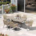 PURPLE LEAF Outdoor Dining Set All-Weather PE Rattan Outdoor Patio Furniture Set with Aluminum Frame