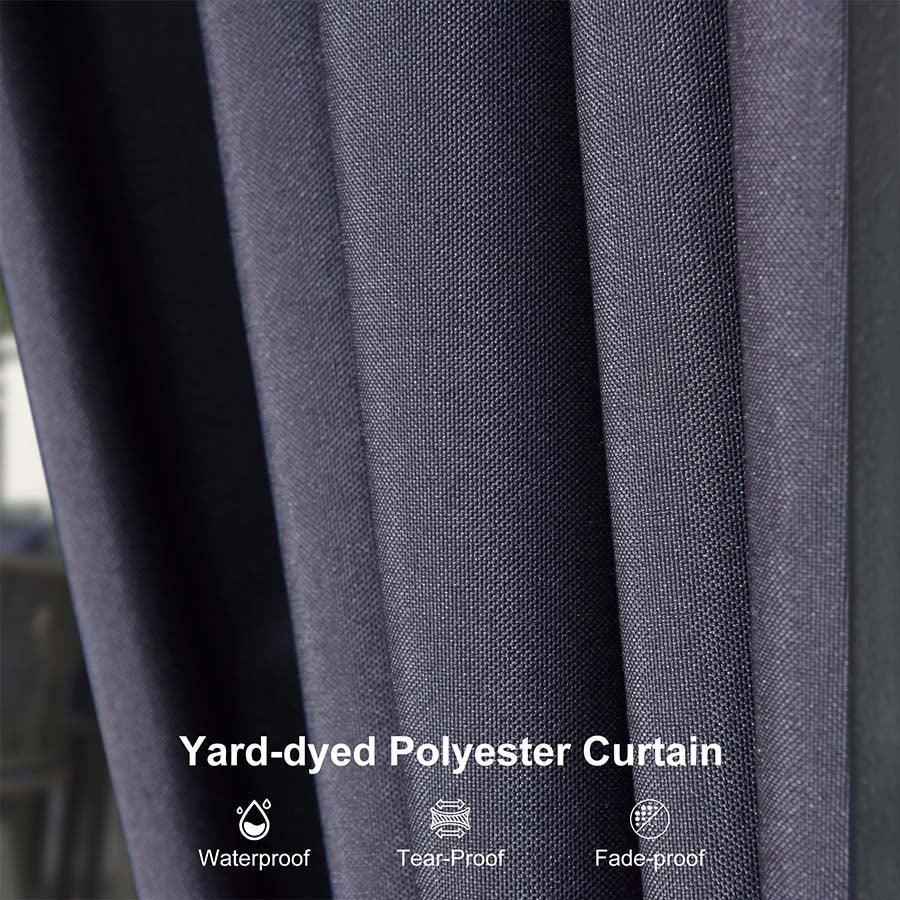 PURPLE LEAF Outdoor Hardtop Gazebo for Patio Grey Aluminum Frame Pavilion with Navy-Blue Curtain