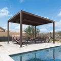 PURPLE LEAF Athena Outdoor Louvered Pergola Adjustable Metal Roof Bronze Hardtop Gazebo Patio Pavilion