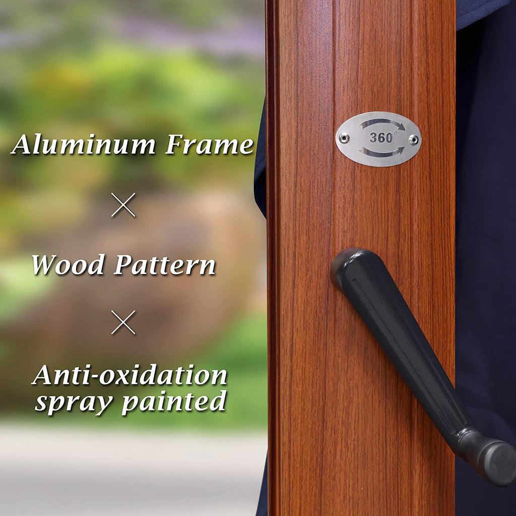 PURPLE LEAF SUNBRELLA Cantilever Umbrella Deluxe Wood Pattern Patio Umbrella