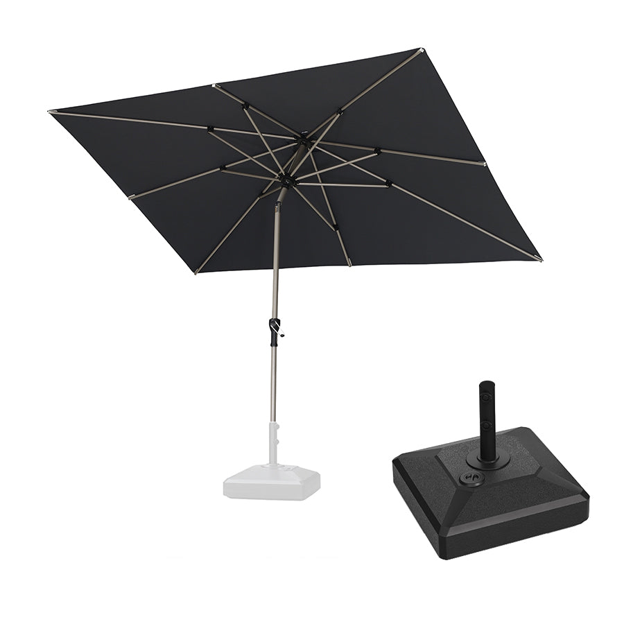 PURPLE LEAF Hailar Tilting Market Umbrella with Base Premium Outdoor Table Umbrella