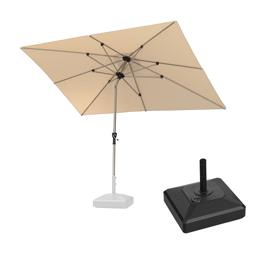 PURPLE LEAF Hailar Tilting Market Umbrella with Base Premium Outdoor Table Umbrella