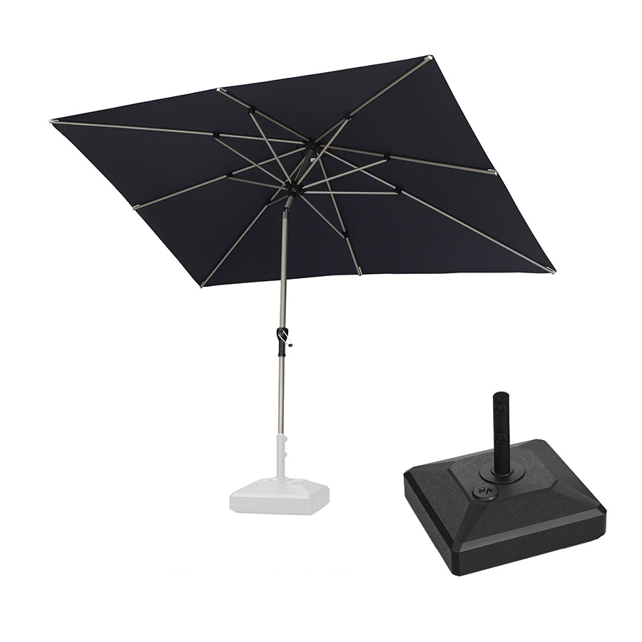 PURPLE LEAF Hailar Tilting Market Umbrella with Base Premium Outdoor Table Umbrella