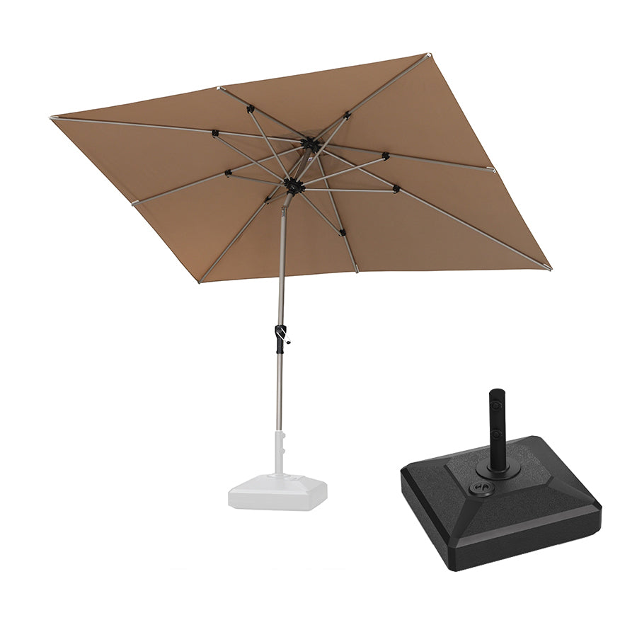 PURPLE LEAF Hailar Tilting Market Umbrella with Base Premium Outdoor Table Umbrella