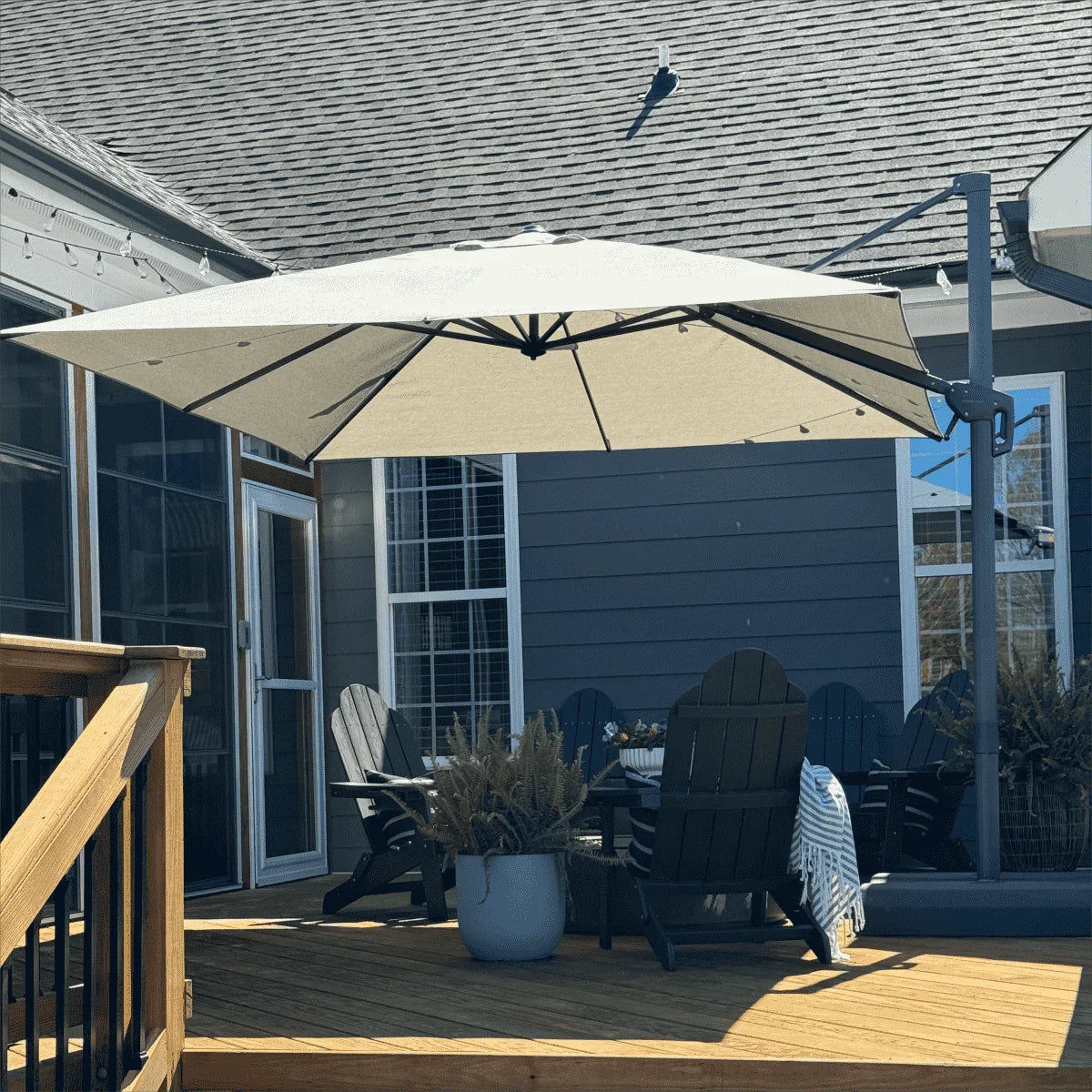 PURPLE LEAF UV Resistant Patio Umbrella Affordable Outdoor Umbrella with Base