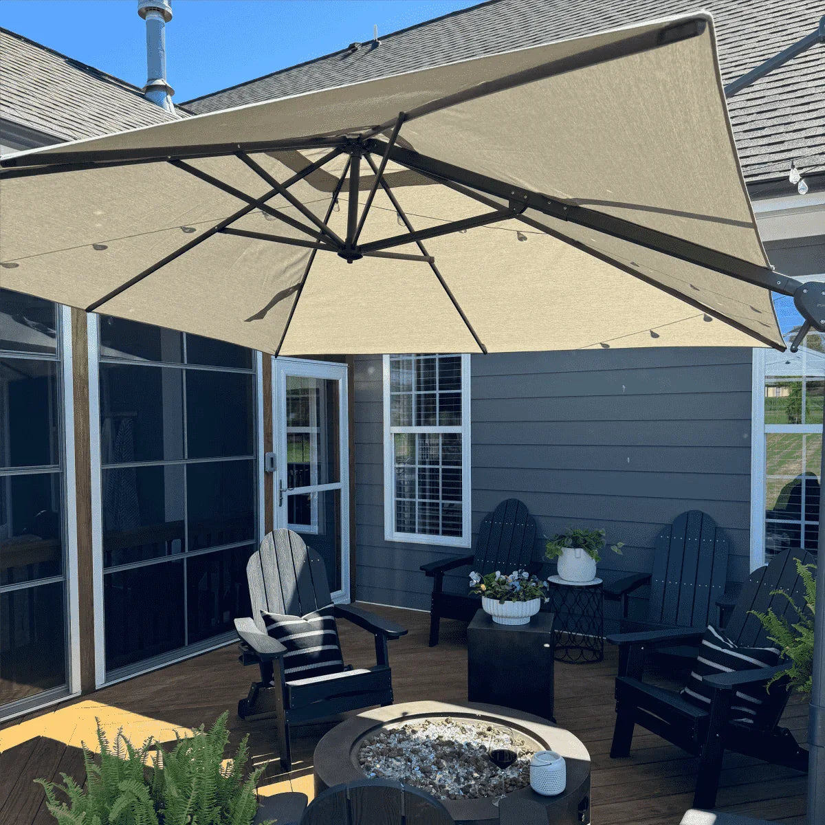 PURPLE LEAF UV Resistant Patio Umbrella Affordable Outdoor Umbrella with Base