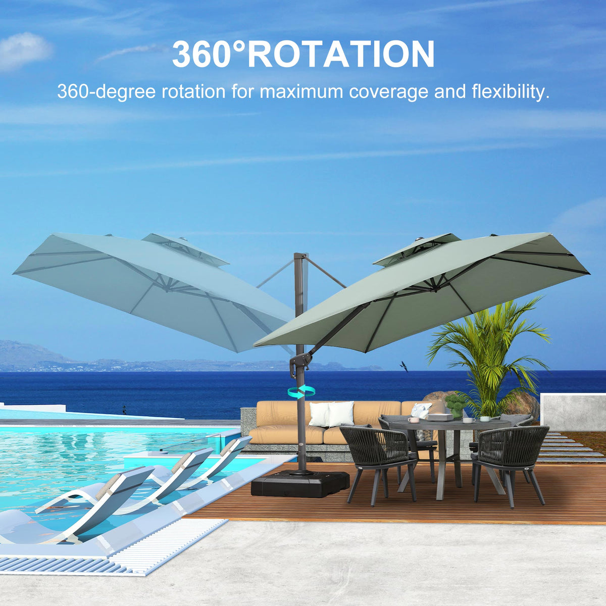 PURPLE LEAF Eco-friendly Fade Resistant Patio Umbrella High Quality Cantilever Umbrella