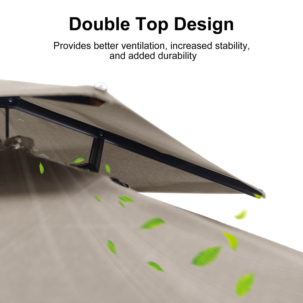 PURPLE LEAF UV50+ Fade Resistant Cantilever Umbrella, Patio Umbrellas with Base