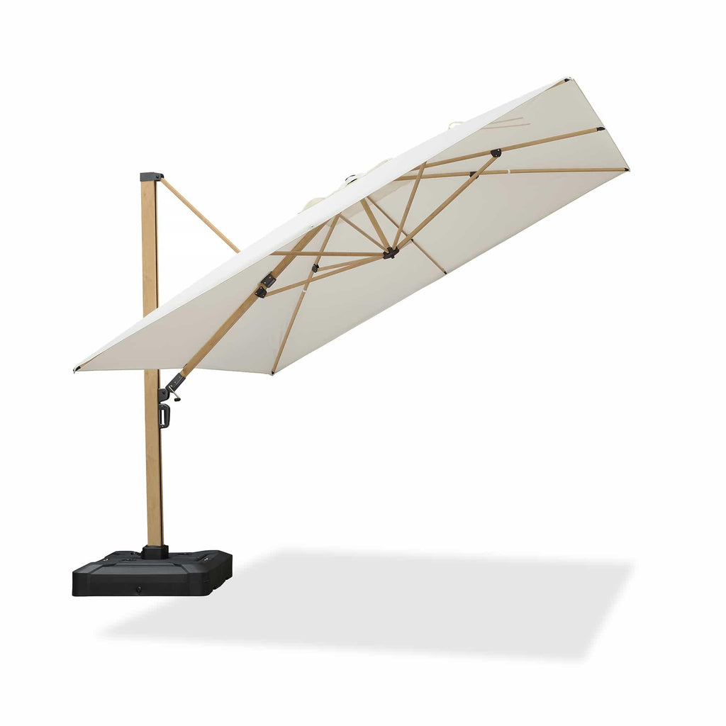 PURPLE LEAF Wood Grain Cantilever Patio Umbrella Aluminum Outdoor Umbrellas