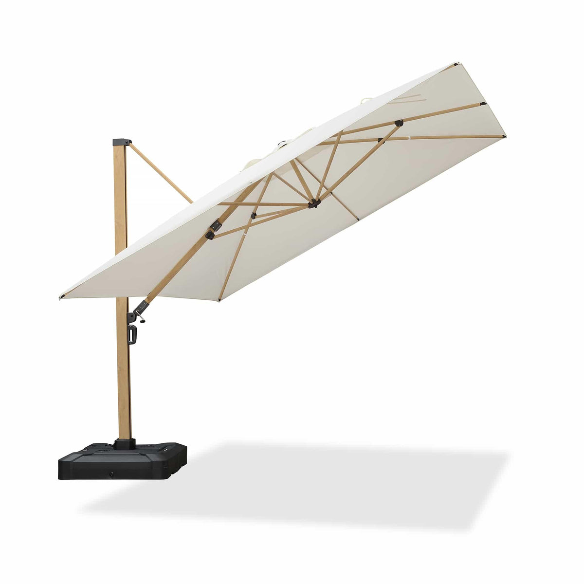 PURPLE LEAF Wood Grain Cantilever Patio Umbrella Aluminum Outdoor Umbrellas