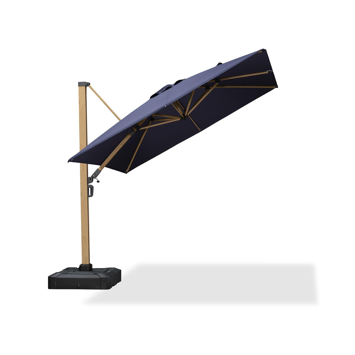 PURPLE LEAF Wood Grain Cantilever Patio Umbrella Aluminum Outdoor Umbrellas