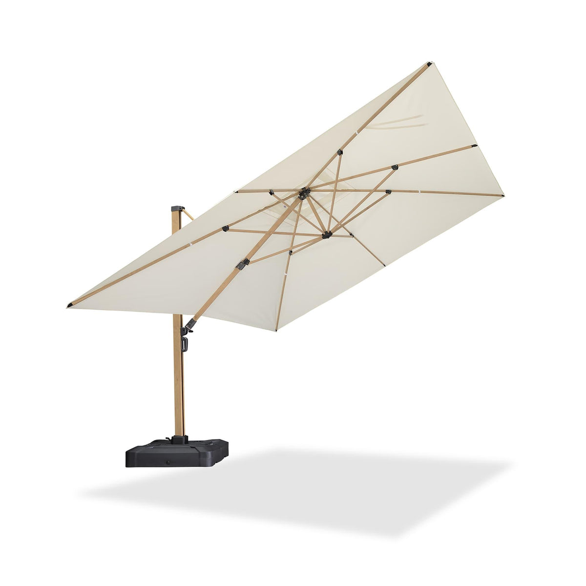 PURPLE LEAF Wood Grain Cantilever Patio Umbrella Aluminum Outdoor Umbrellas