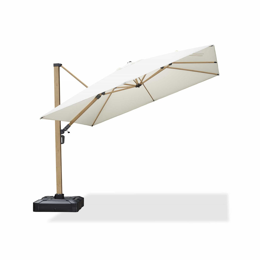 PURPLE LEAF Wood Grain Cantilever Patio Umbrella Aluminum Outdoor Umbrellas