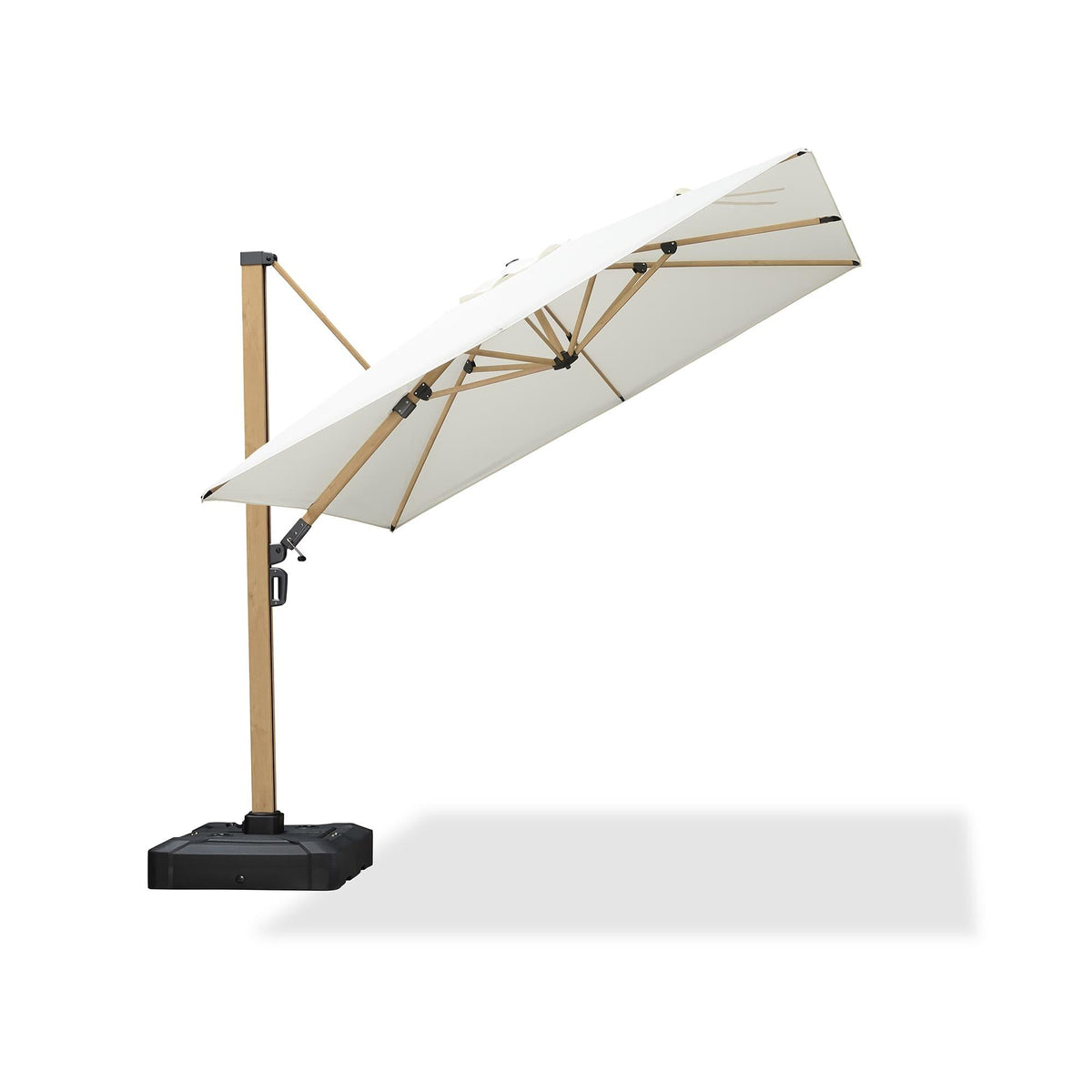 PURPLE LEAF Wood Grain Cantilever Patio Umbrella Aluminum Outdoor Umbrellas