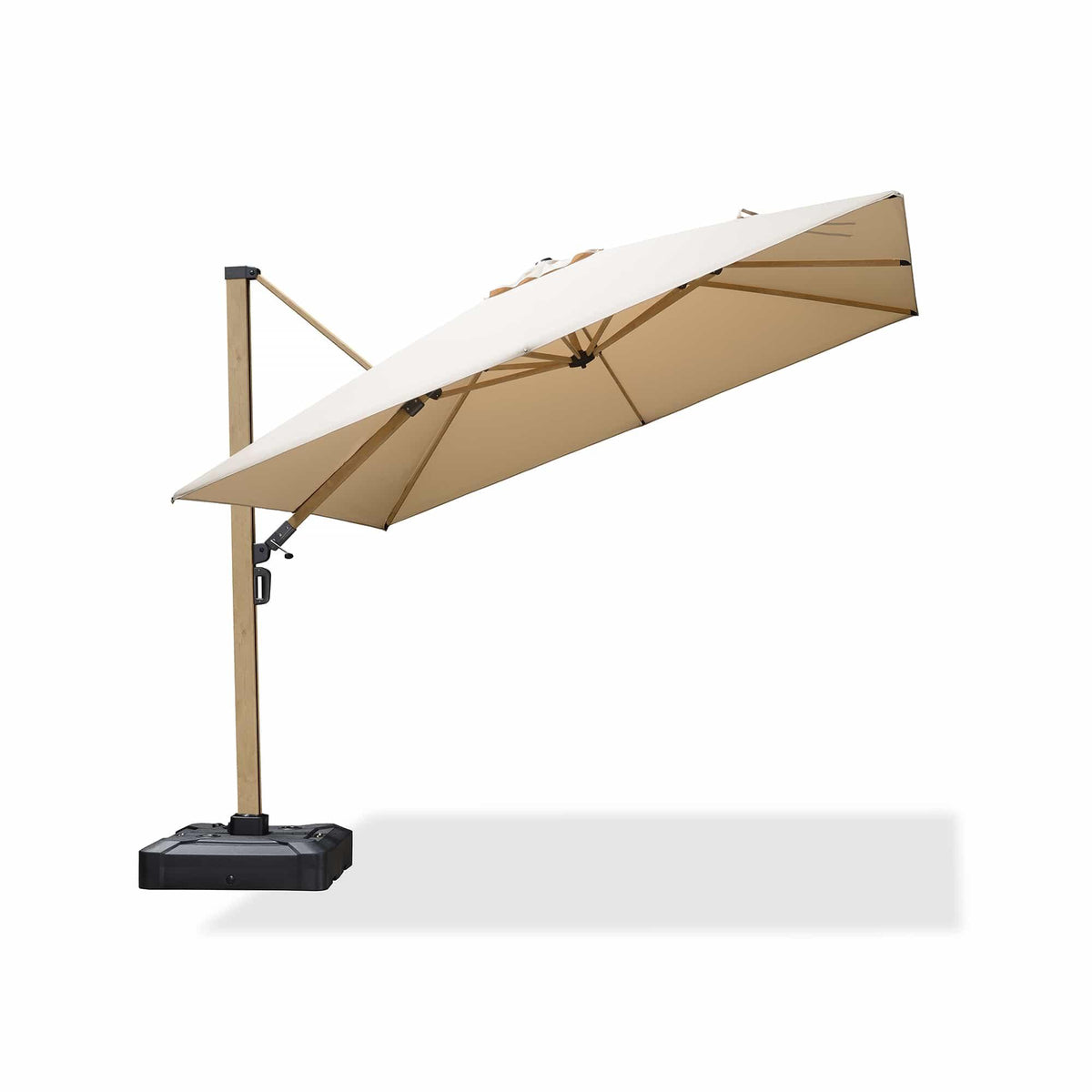 PURPLE LEAF Wood Grain Cantilever Patio Umbrella Aluminum Outdoor Umbrellas