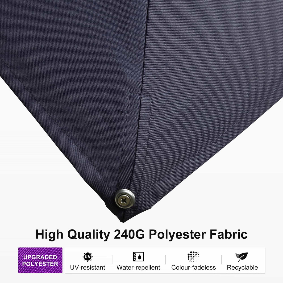 PURPLE LEAF Wood Grain Cantilever Patio Umbrella Aluminum Outdoor Umbrellas