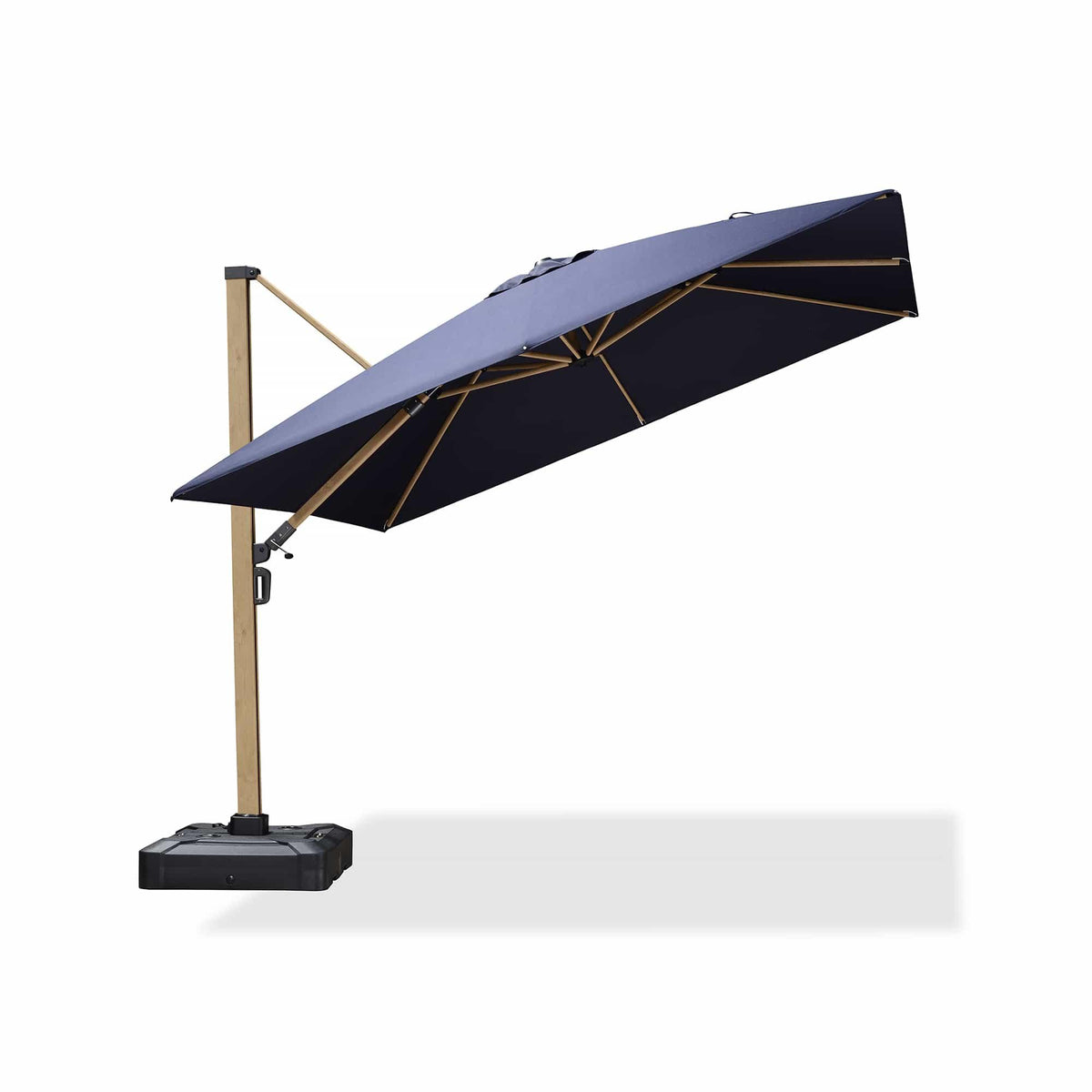 PURPLE LEAF Wood Grain Cantilever Patio Umbrella Aluminum Outdoor Umbrellas