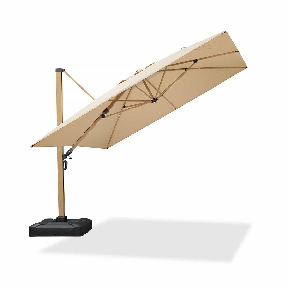 PURPLE LEAF Wood Grain Cantilever Patio Umbrella Aluminum Outdoor Umbrellas