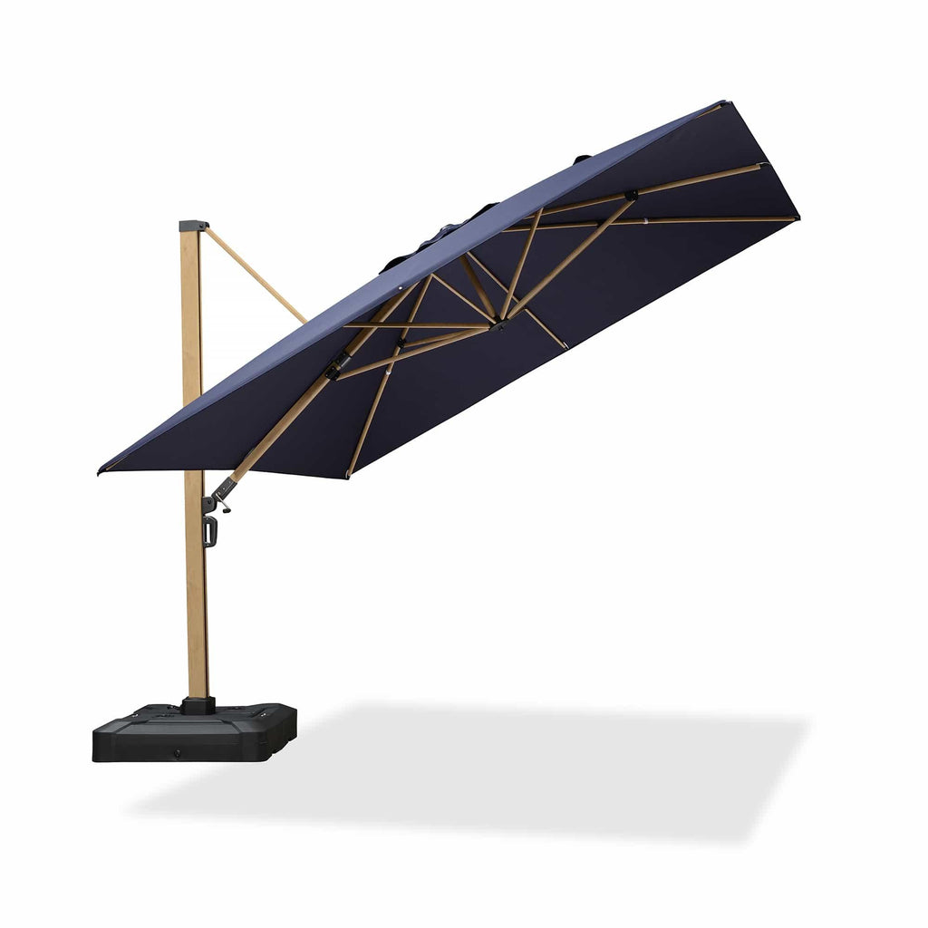 PURPLE LEAF Wood Grain Cantilever Patio Umbrella Aluminum Outdoor Umbrellas