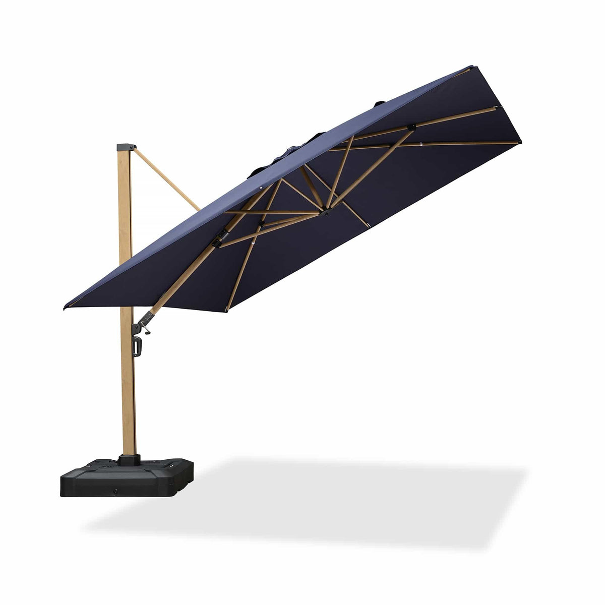 PURPLE LEAF Wood Grain Cantilever Patio Umbrella Aluminum Outdoor Umbrellas