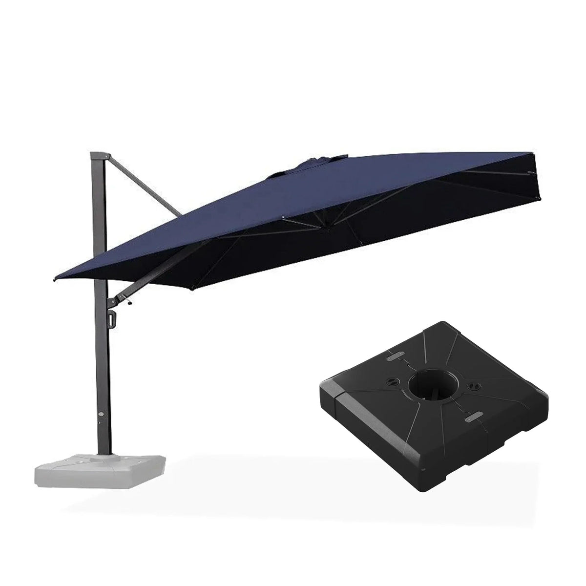 PURPLE LEAF Outdoor Sun Heavy Duty Large Cantilever Umbrella with Base