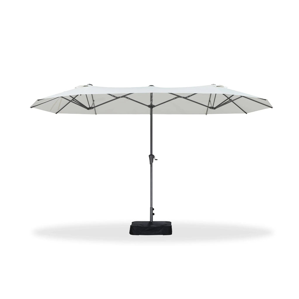 PURPLE LEAF Double-Sided Market Umbrella Large Rectangular Patio Umbrellas with Base