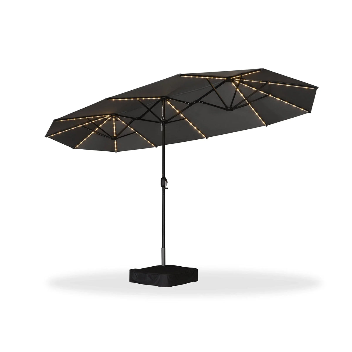 PURPLE LEAF Double Sided Patio Umbrella with Light Large Market Umbrellas with Base