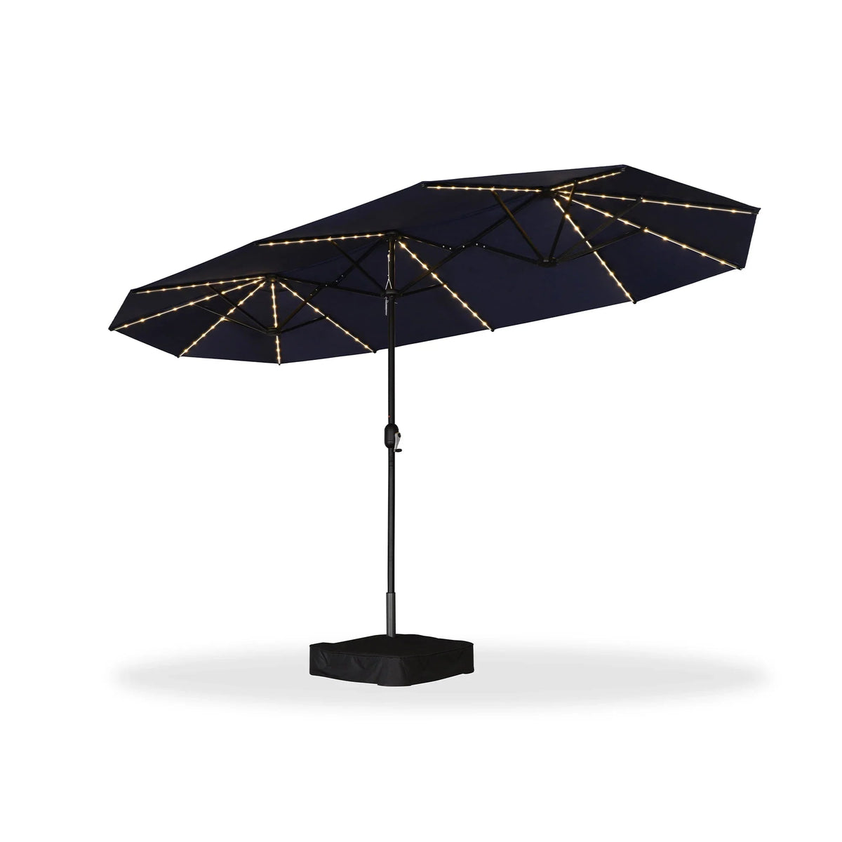 PURPLE LEAF Double Sided Patio Umbrella with Light Large Market Umbrellas with Base
