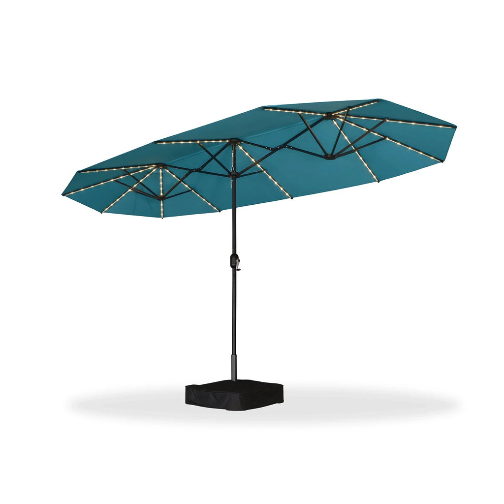 PURPLE LEAF Double Sided Patio Umbrella with Light Large Market Umbrellas with Base