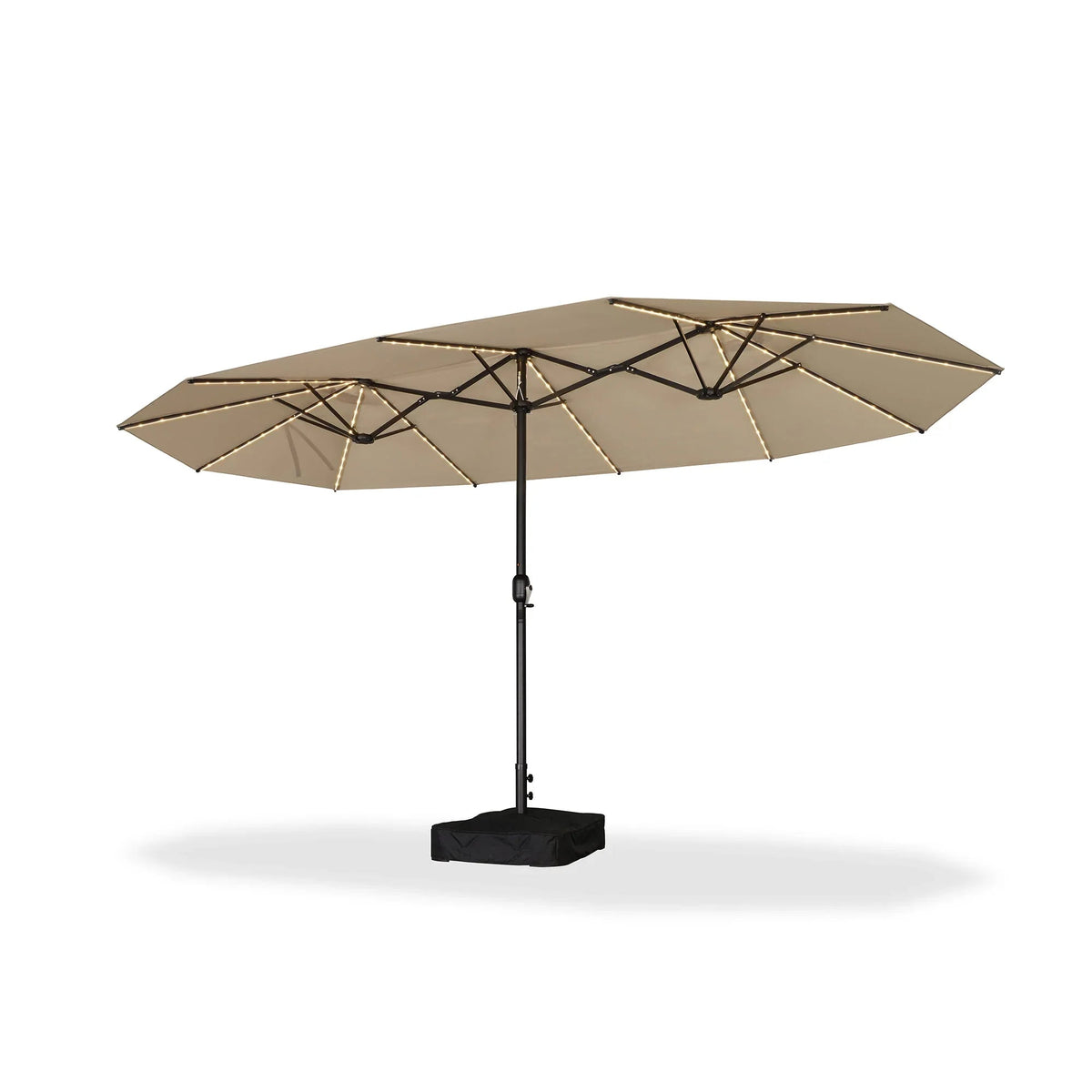 PURPLE LEAF Double Sided Patio Umbrella with Light Large Market Umbrellas with Base